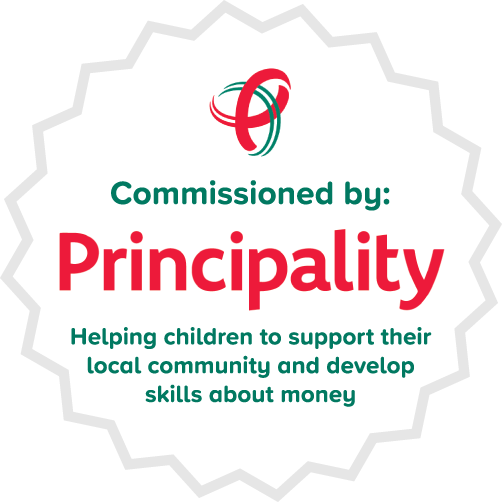 Commissioned by Principality Building Society. Specially commissioned by Principality Building Society: helping children to support their local schools and community and develop skills about money.